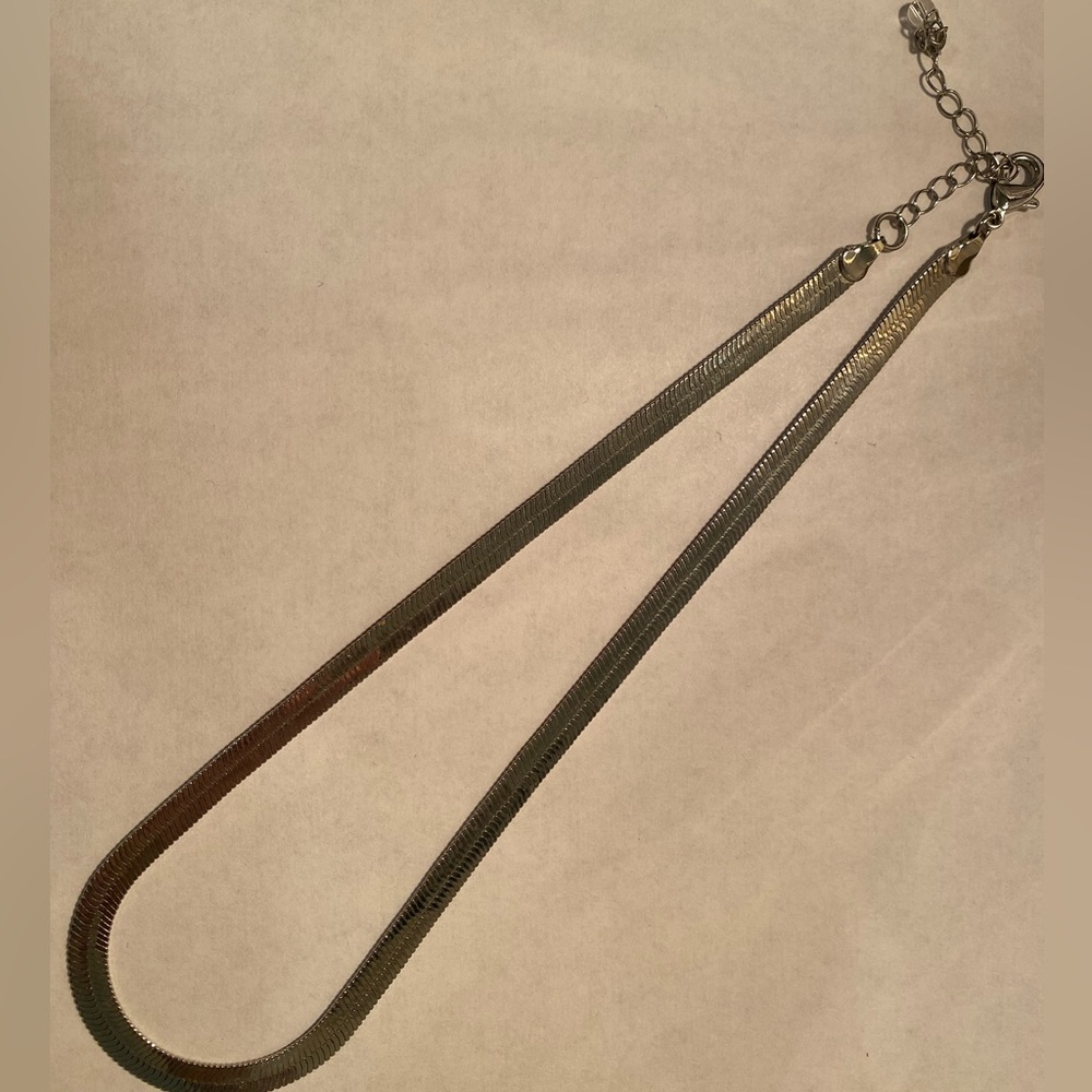 Silver Herringbone Necklace